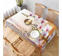 Tizhweqo Nappe Carrée Orchidée, 3D Spa Nappe de Table Impermeable Polyester Nappes pour Jardin Cuisine Mariage, 140x140 cm ZNH863