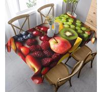 Tizhweqo Nappe Rectangulaire Fruits, 3D Fruits Nappe de Table Impermeable Polyester Nappes pour Jardin Cuisine Mariage, 140x220 cm ZNH857