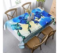 Tizhweqo Nappe Rectangulaire Orchidée, 3D Spa Nappe de Table Impermeable Polyester Nappes pour Jardin Cuisine Mariage, 140x220 cm ZNH337