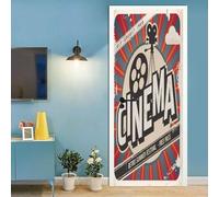 Tizhweqo Stickers Porte Trompe L'oeil Film Cinéma Papier Peint Autocollant Porte Pour Chambre Salon Décoration Stickers Muraux Sticker Porte 80x200 cm a290