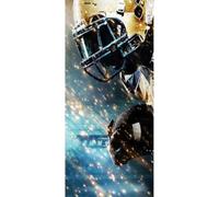 Tizhweqo Stickers Porte Trompe L'oeil Football Américain Athlète Papier Peint Autocollant Porte Pour Chambre Salon Décoration Stickers Muraux Sticker Porte 80x200 cm c3071