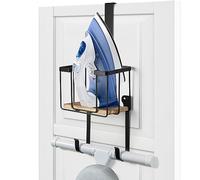 TJ.MORORE Board Ironder Support de carte de planche à repasser Wall Wall avec grand panier de rangement - Porte-panneaux de fer et de carton pour la buanderie - Contient du fer, de la planche