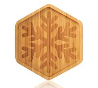 TJ POP Petit plateau de Noël en bambou en forme de flocon 25x22x1.5cm- Plateau et assiette de service pour biscuits, snacks et décoration de table festive