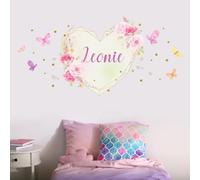 tjapalo® v157 Sticker mural enfant fille stickers prénom personnalisé sticker mural chambre mur autocollant personnalisé stickers muraux enfants deco murale chambre fille autocollant mural enfant