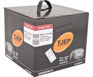 TJEP 15° Clous en bobine MX 21/25 Clous rainurés à tête ronde galvanisés à chaud 4M