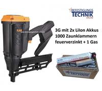 TJEP FS-40 GAS 3G Agrafeuse de clôture avec gaz + 1000 agrafes de clôture 33mm pour clôture sauvage KL-89.2