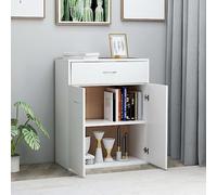 TJROO Buffet de cuisine 60 x 30 x 75 cm en bois buffet de salon blanc design minimaliste buffet de salon avec 2 portes et 1 tiroir côté entrée mobile pour salle à manger