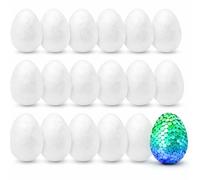 TK Gruppe Timo Klingler 50 x Oeufs en polystyrène 6 cm - Oeufs de Pâques en plastique pour la décoration et le bricolage avec paillettes et épingles