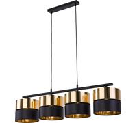 TK Lighting Hilton lampe suspendue 4x15 W noir-doré 4342
