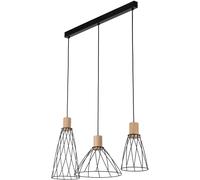 TK Lighting Modesto lampe suspendue 3x10 W noir-bois 10158