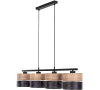 TK Lighting Nicol lampe suspendue 4x15 W noir-bois 4802