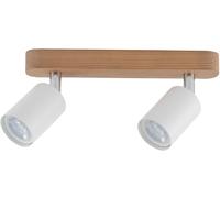 TK Lighting Top plafonnier 2x10 W blanc-chrome-bois 3295
