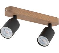 TK Lighting Top plafonnier 2x10 W noir-bois 3291