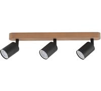 TK Lighting Top plafonnier 3x10 W noir-bois 3292