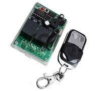 TK Star Récepteur sans fil 24 V 2 canaux 433 MHz + 2 boutons Émetteur manuel sans potentiel Convient pour Homelink Hörmann Novoferm