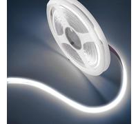 TK99SW Bande LED COB 5M blanc 6500K, 320 LED/m avec télécommande RF et bloc d'alimentation 24V, bande LED flexible autocollante pour la maison, la cuisine, l'intérieur, l'extérieur, la décoration DIY