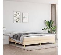 Tkanina oddychająca materac z sprężynami kieszeniowymi 200x200 cm Kremowy | Sommier a lattes de lit avec matelas ensemble creme 200x200 cm tissu double ressorts ensaches confortable