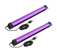 Tkdaksy 2 Pièces 10W LED Lumiere Noir e, Barre de Lumières UV, Neon Lumier e Noire, Barres de lumière Noire Portable, 5V Port USB 385-405 NM pour Halloween,Noël Soirée,Body Painting Peinture,DJ Disco
