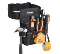 TKIGZNW Sac à outils pour ceinture à outils Pochette pour ceinture à outils/ceinture utilitaire/tablier de travail pour charpentier et jardinier Black