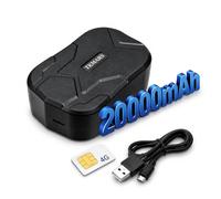 TKMARS Localisateur GPS Voiture 4G IP65, Batterie Longue Durée 20000mAh, Traceur GPS Magnétique avec Suivi Temps Réel, Compatible Carte SIM, pour Auto, Camion, Bateau(TK905C)