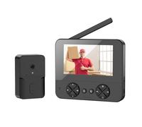 TKMARS Sonnette sans Fil avec Caméra et Écran 1080P, Interphone Vidéo Bidirectionnel,Visiophone sans Fil, Vision Nocturne, Portier Vidéo sans WiFi ni Application sans Abonnement Noir