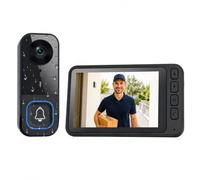 TKMARS Sonnette sans Fil avec Caméra et Écran 4,5" IPS, Interphone Vidéo | Audio Bidirectionnel, Vision Nocturne Enregistrement Local Vue 120° Sans WiFi ni Application ni Abonnement