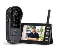 TKMARS Sonnette sans Fil avec Caméra Extérieur Étanche IP65 et Écran | Visiophone avec Réveil Actif Interphone Vidéo 170°, Vision Nocturne, Enregistrement Local sans WiFi ni Application