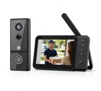 TKMARS Sonnette sans Fil Extérieur Étanche avec Caméra et Écran, PIR | Visiophone avec Détection de Mouvement PIR, Réveil Actif Grand Angle 170°,Vision Nocturne - Interphone Sans WiFi pour Maison