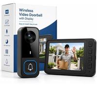 TKMARS Vidéophone sans Fil 2.4GHz, Écran IPS 4.5'' HD, Intercom Audio/Vidéo Bidirectionnelle,Vision Nocturne IR 10m, Angle 120°, Stockage 128GB,Batterie Rechargeable 1000mAh, IP65 Installation Simple