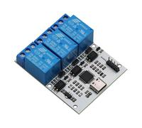 TKOWTB Module relais 3 canaux USB vers CH340 Module de relais de contrôle série Optocoupleur Protection Type C Module d'interface DSTUR-T30