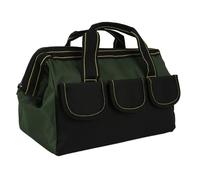 TKSE Sac de rangement pour outils de 16 pouces, large ouverture, robuste, étanche, portable, sac fourre-tout avec plusieurs poches pour atelier, garage, maison, bricolage, tissu Ox (Vert OD)