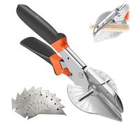 Tkxjry 45 ° -135 ° Cisaille à Onglet à Angle, Ciseaux à Onglet à Cliquet, Cisailles à Onglets Pour Coupe-Bois, Pour Couper le Bois Tendre, le Plastique, le PVC Et Plus, Y Compris 10 lames De Rechange