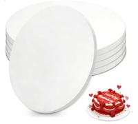 Tlczrva Lot de 5 plateaux à gâteau, ronds, blancs, 30 cm, épaisseur : 12 mm, réutilisables, en carton ondulé, pour gâteaux et desserts de 20,3 à 28,4 cm