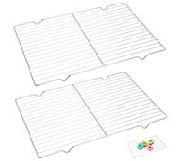 TLDBATICE Lot de 2 grilles de refroidissement à gâteau en acier inoxydable - 30 x 20 cm - Grille de refroidissement sans revêtement - Grille de cuisson stable - Passe au lave-vaisselle - Pour pain