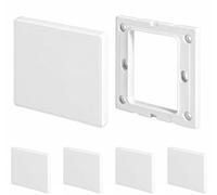 TLDBATICE Lot de 4 plaques murales aveugles encastrées - 8,6 x 8,6 cm - En plastique - Sans vis - Blanc - Pour prises ou interrupteurs non utilisés