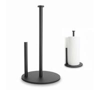 TLDBATICE Porte-rouleau de cuisine noir sur pied pour plan de travail, porte-rouleau de papier essuie-tout pratique, en acier inoxydable, pour la cuisine et la maison