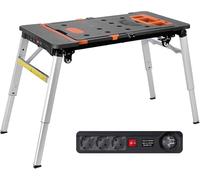 TLGREEN Etabli Pliant 7 en 1, Etabli de Travail Pliable, Hauteur Réglable | Établi Pliable,Multifonction Plateforme de Travail,Chariot Pliable Portable,4 Roues,Échafaudage pour Les Travail de Bricolage