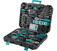 TLGREEN Mallette à outils 198 pièces remplie avec cliquet Jeu de clés à douilles Tournevis Noir