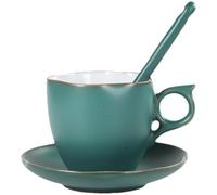 TLMDXTEU Tasse à thé et Soucoupe Ensemble de tasses à café en céramique avec cuillère, bureau, après-midi pour Cappuccino Latte Café