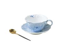 TLMDXTEU Tasse à thé et Soucoupe Tasse à café en céramique, tasse thé créative avec cuillère, for le bureau et la maison pour Cappuccino Latte Café