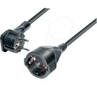 TM NV 55-2 - Rallonge de câble de 2 m avec fiche plate, noire