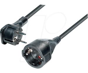 TM NV 55-5 - Rallonge de 5 m avec connecteur plat, noir