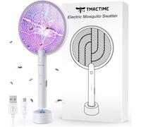 TMACTIME Tapette anti-moustiques 2 en 1 avec base rechargeable | UV attractif 395nm pour intérieur extérieur