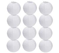 Tmade Lot de 12 lanternes en Papier Blanc de 30 cm pour décoration extérieure : Anniversaire, Mariage, fête, Jardin, décoration de la Maison, Festival