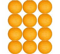 Tmade Lot de 12 lanternes en Papier Orange de 15 cm pour décoration extérieure : Anniversaire,Mariage, fête, Jardin, décoration de la Maison, Festival