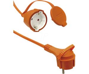 TME NV54-50 - Rallonge, fiche à contact de protection plate, orange, IP54, 50m