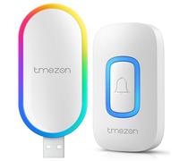 TMEZON KIT Sonnette sans Fil,Mini Petite Sonnette de Porte Exterieur,USB Port,Étanche Kit de Carillon Electronique,LED en Couleur,DC2