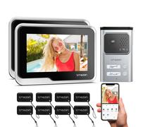 TMEZON M730*2+E20 Vidéophone WiFi 2 fils, système d'interphone avec écran tactile 7 pouces, 1080P, déverrouillage par application/carte, détection de mouvement