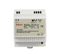 TMEZON Transformateur modulaire Modulo 24V/2.5A pour Visiophone connecté 2 fils,DR-60-24 DIN Bloc d'alimentation Électrique Power Supply Usage Professional pour Tableau électrique