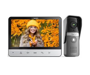 TMEZON Visiophone Connecté 4 Fils Kit Interphone Vidéo Filaire avec écran Couleur 7",Portier Vidéo pour Une Famille,Platine de Rue, Sonnette de Camera,V20
